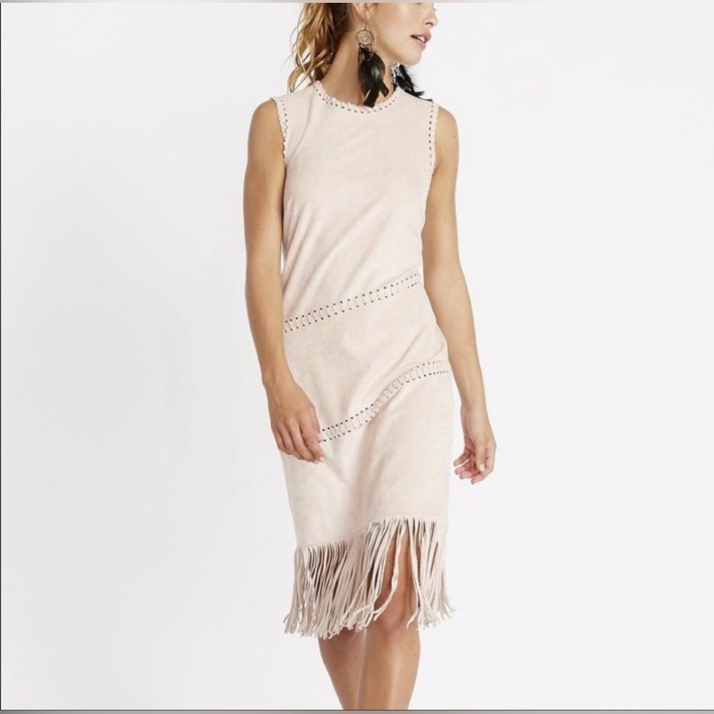 Blush pink, faux-suede dress by Buffalo David Britton, Larfe never worn